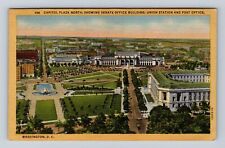 Washington DC-Aerial Capitol Plaza North, Antique, Vintage c1947 Postcard picture
