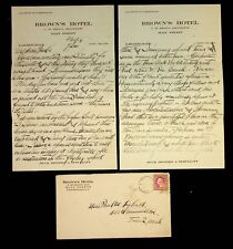 1918 Brown's Hotel Farmingdale Long Island New York Letter w/ Envelope picture