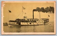 Columbia River  Sidewheel Steamboat  T. J. Potter   Postcard picture