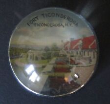 Vintage Souvenir Glass Paperweight Fort Ticonderoga New York picture