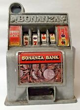 Vintage Bonanza Four Reel Slot Machine Bank, Non-functioning, parts or repair picture