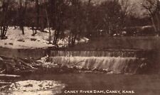 Vintage Postcard 1916 Caney River Water Dam Waterfalls Southern Kansas KS Nature picture