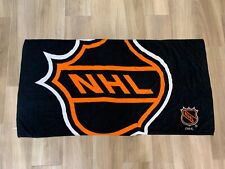 Vintage NHL Beach Bath Towel Rectangle 51x29 Black Orange Cotton Hockey Y2K VGUC picture