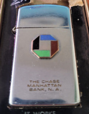 Vintage 1973 Zippo Chase Manhattan Bank Zippo with box and papers picture