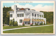 Postcard Darien, Conn. Connecticut Ox Ridge Hunt Club Postmarked 1932 A95 picture