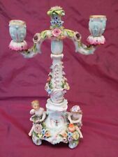 Antique Sitzendorf, German porcelain fancy candelabra with Cherubs 12.5