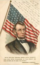 Postcard C-1905 Abraham Lincoln Patriotic Flag Saying undivided TP24-1548 picture