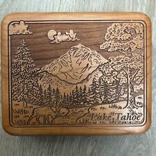 Wilderness Woods laser Etched Trinket Box   5.75” X 4.75” Lined LAKE TAHOE picture