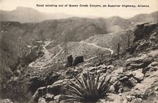 Road Winding Out of Queen Creek Canyon Superior Highway Arizona c1920 Postcard picture