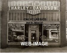 1937 LEO MILLER HARLEY DAVIDSON SALES & SERVICE DEALER PHOTO SIGN OMAHA NEBRASKA picture