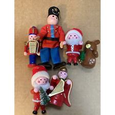 Vintage lot of 6 wooden Christmas ornaments. Very good condition picture