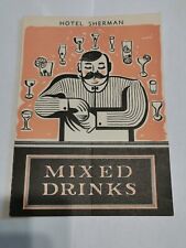 Vintage 1941 Mixed Drinks Menu Hotel Sherman / College Inn Chicago picture