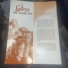 Lawry's The Prime Rib Restaurant Menu Beverly Hills California CA 1950's Vintage picture