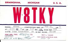 QSL  1955  Birmingham   Michigan  radio card picture