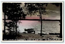 Boat Landing Fishermans Haven On Webb Lake PO Webb Lake WI RPPC Photo Postcard picture