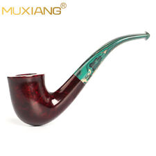 Freehand Briar Pipe Wooden Bent Cumberland Stem Handmade Smooth Tobacco Pipe  picture