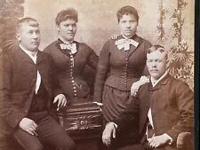 Vtg Victorian Cabinet Card by Anderson Two Couples Cadillac MI 1321-63 picture