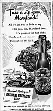 1947 Sailboating Maryland National Premium Beer vintage art print ad ads62 picture