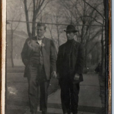 c1910s Classy Handsome Men RPPC Outdoors Handmade Art Background Real Photo A212 picture