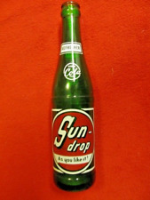 Vintage Sun-drop Beverage Green/White 8 oz Soda Bottle - St Louis, Mo picture