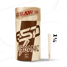 RAW Organic 1 1/4 Size Pre-Rolled Cones | 100 Pack | Slow Burning Papers picture