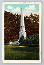 Winfield KS-Kansas, Memorial Park, Antique Vintage Souvenir Postcard picture