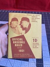 Vintage 1951 Official Baseball Rules Published By National Baseball Congress USA picture