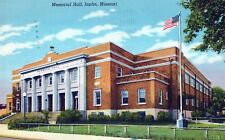 Memorial Hall Joplin Missouri Posted Vintage Linen Post Card picture