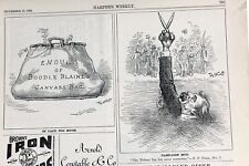 Authentic 1884 Wood Engraving Satire Ad by Thomas Nast + Misc Picture Ads RARE 3 picture