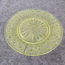Vintage/Antique Depression Glass SALAD PLATE Yellow Chartreuse Geometric Pattern picture