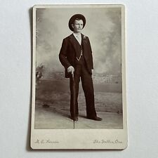 Antique Cabinet Card Photograph Very Handsome Young Man Cowboy The Dalles OR picture