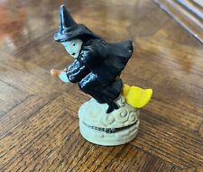 Flying Witch Broomstick Halloween, Trinket Box, Porcelain 4.5