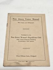 1921 New Jersey Voters Manual Published By New Jersey Women's Republican Club + picture