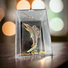 Unique Treasures Hand Spun Satin Glass Sword Fish Multicolored Ornament Figure picture
