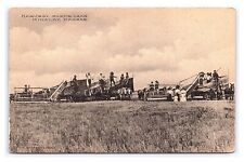 Postcard Harvest Scene Near Kinsley Kansas c1913 Postmark Threshing Machines picture