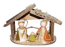 Vintage Nativity Manger Scene Jesus Hand Crafted Christmas Holiday Famous Barr picture