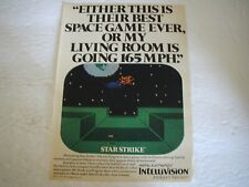 1982 MATTEL INTELLIVISION STAR STRIKE VIDEO GAME WALL ART VINTAGE PRINT AD L035 picture