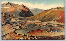 Cooke City MT Montana Red Lodge Highway Dead Man's Curve Vintage Linen Postcard picture