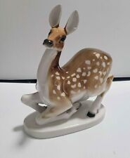 Vintage pre-1991 Lomonosov Porcelain Kneeling Fallow Deer Doe Figurine picture