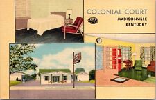 Linen Postcard Colonial Court in Madisonville, Kentucky~137515 picture