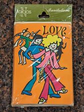 Vintage 1960s Norcross Party Invitation Cards (10) w/envelopes NEW Orange Love picture
