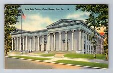 Erie PA-Pennsylvania, New Erie County Courthouse, Vintage c1947 Postcard picture