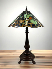 TIFFANY STYLE STAINED GLASS LAMP ~ Vintage picture