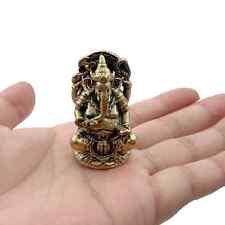 Mini Vintage Brass Ganesha Statue Pocket India Thailand Elephant God Sculpture picture