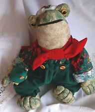 AVON 1995 Christmas  Frog Santa Holiday Decor, He Can set On  LEDGE Clean Mint. picture