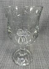 Anchor Hocking Goblet Savannah Heavy Clear Glass 7 1/4” Embossed Roses One Glass picture