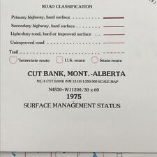 1975 Cut Bank MT Montana Alberta Quadrangle 1:100K Scale Map Planimetric BLM picture