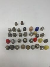 Large lot of vintage thimbles metal plastic - lot of 32 England +++ picture