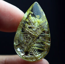 40.6Ct 100% Natural Silver Mesh Rutile And Ghost Crystal Quartz Pendant Polished picture