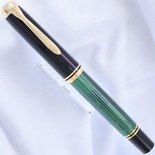 Pelikan Souveran M800 Black & Green Stripe 18C Fountain Pen EF Nib picture